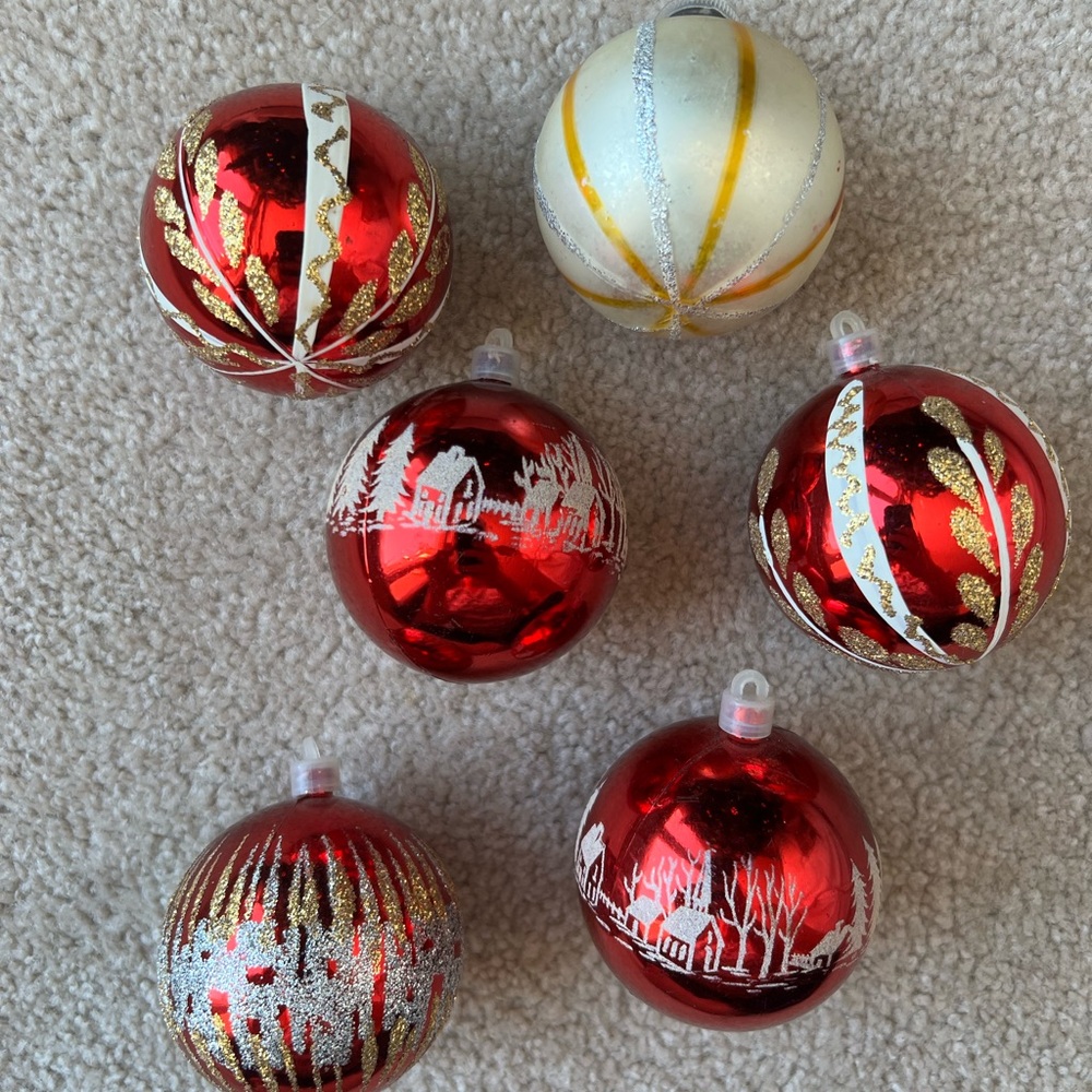 Vintage Christmas Ornaments (Set of 6)